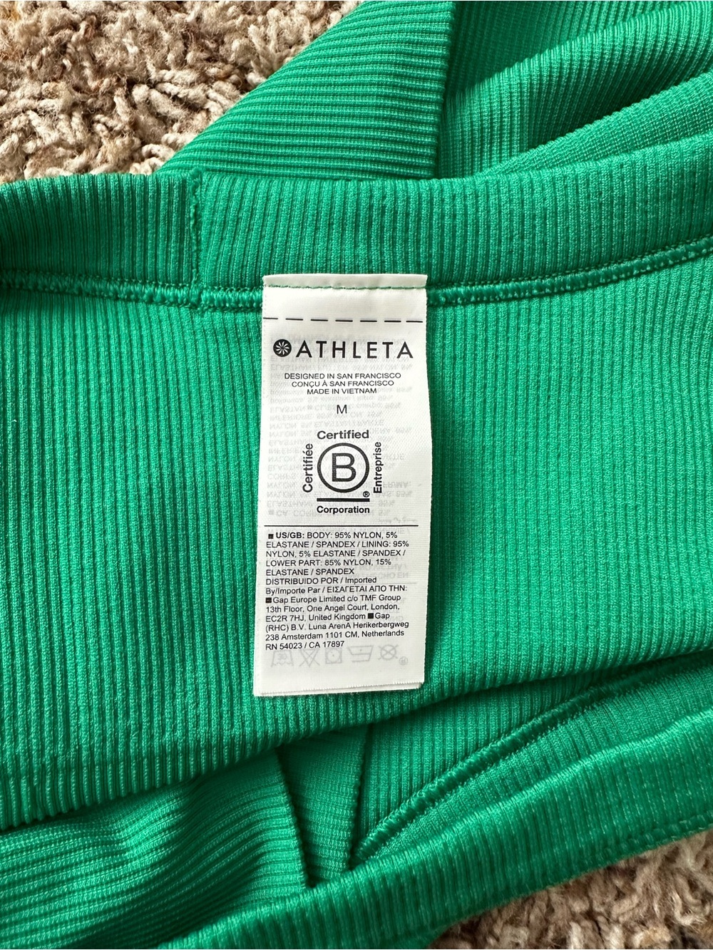 Athleta Ribbed Racerback Crop Tank - Green - Picture 3 of 3
